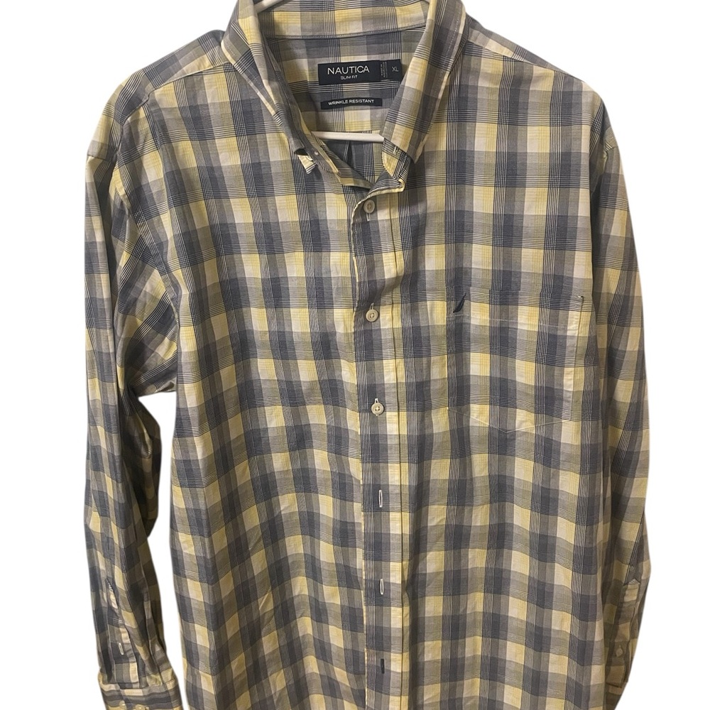 Nautica Men's Plaid Shirt - Slim Fit - Size: XL - Wrinkle Resistant